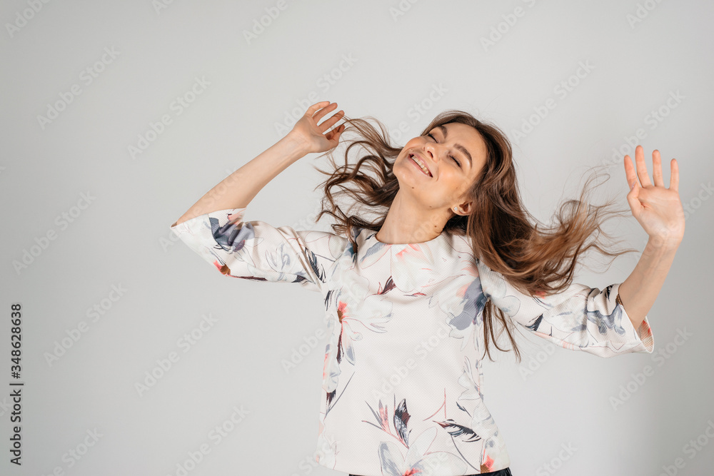 Young casual style woman portrait isolated over white background, happy and smiling girl Young casual style woman portrait isolated over white background, happy and smiling girl