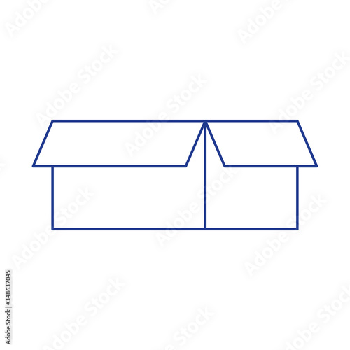 open cardboard box storage isolated icon design