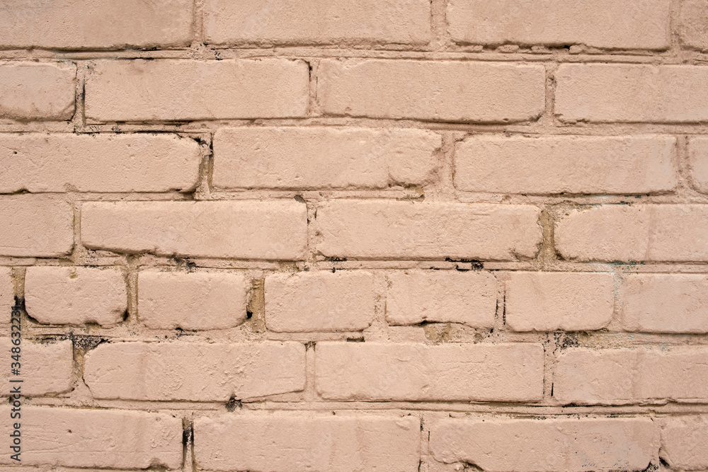 Obraz premium Texture of a light brick wall. External part of the building.