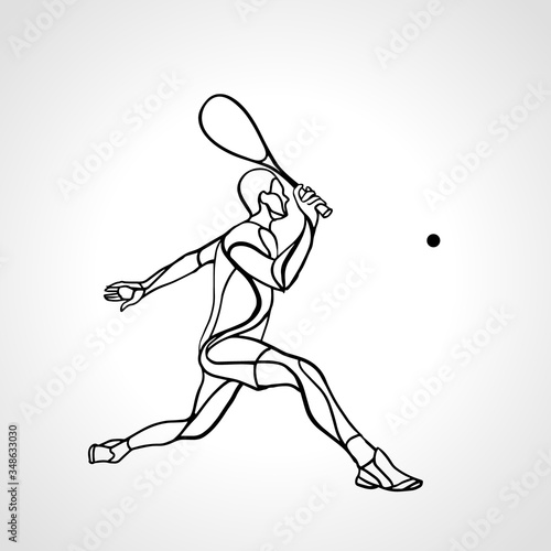 Squash player creative abstract silhouette vector eps10