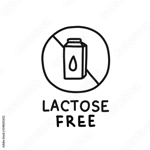 lactose free symbol doodle icon, vector illustration