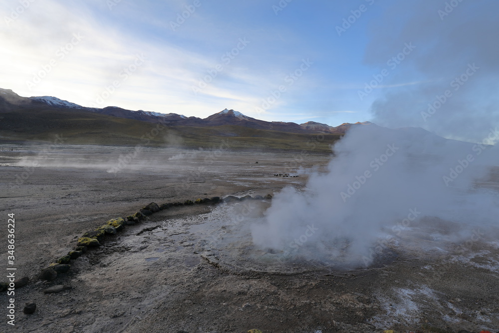 The El Tatio geysers in the Atacama Desert in Chile