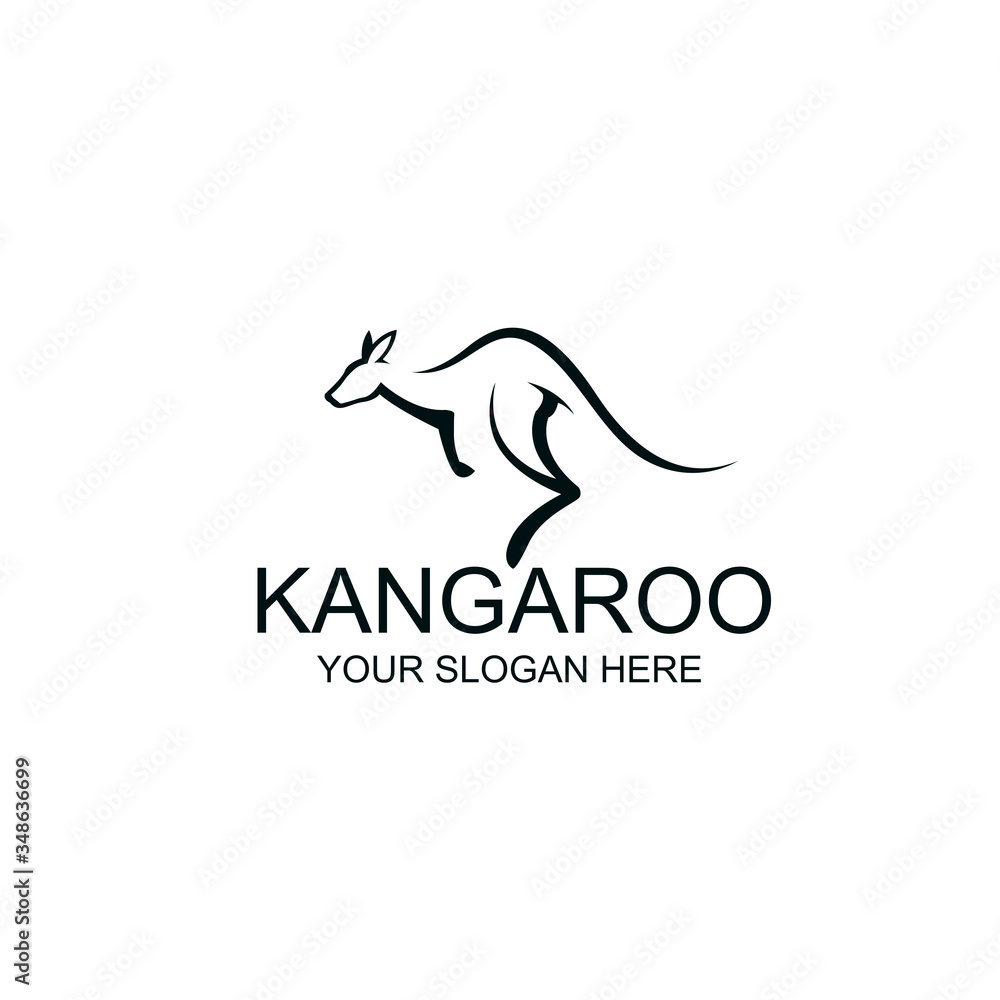 abstract jumping kangaroo icon isolated on white background abstract jumping kangaroo icon isolated on white background