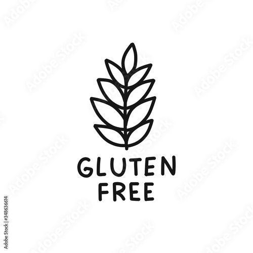 gluten free symbol doodle icon, vector illustration