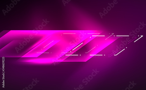 Dynamic neon shiny abstract background. Trendy abstract layout template for business or technology presentation, internet poster or web brochure cover, wallpaper