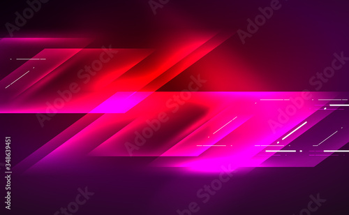 Dynamic neon shiny abstract background. Trendy abstract layout template for business or technology presentation, internet poster or web brochure cover, wallpaper