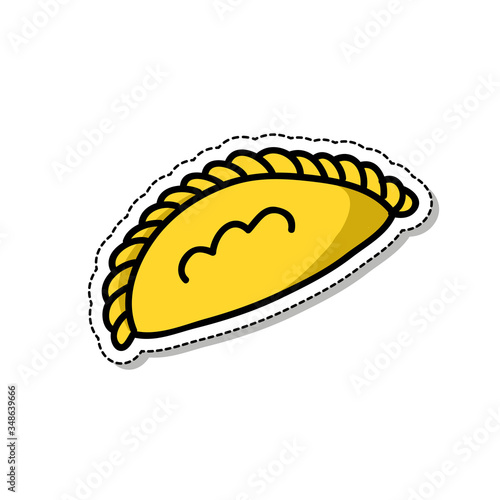 empanada doodle icon, vector illustration