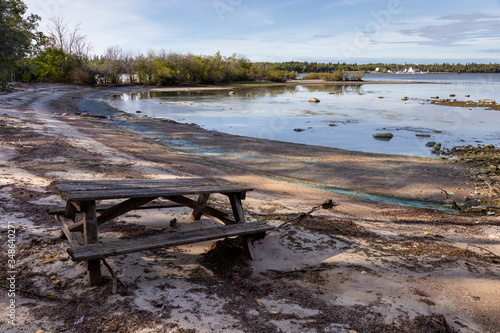 Picnic Table alongside Lake Winnipeg