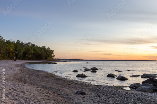 A Serene Sunset on the Beach photo