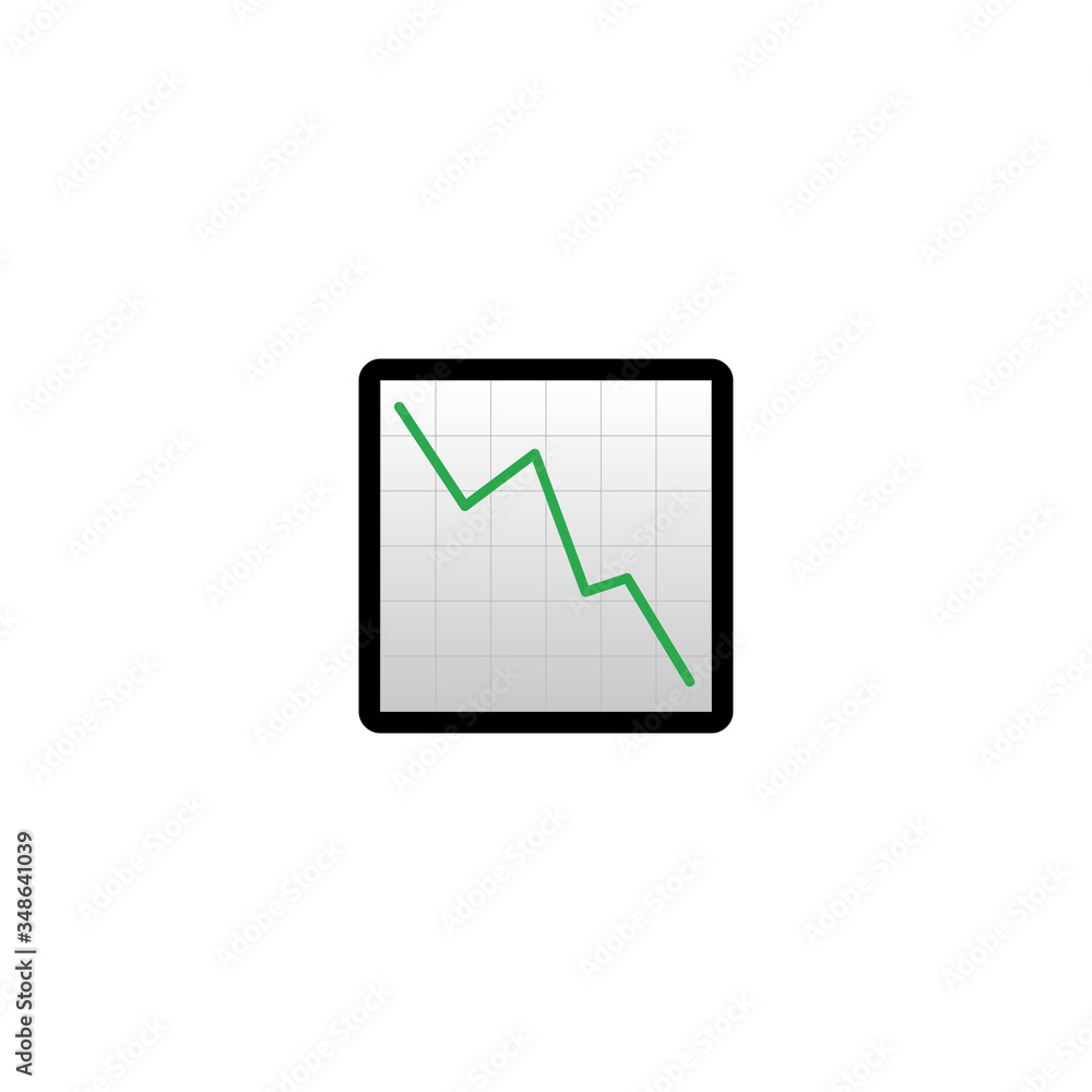 Chart Decreasing Vector Icon. Decreasing Graph Isolated Emoji, Emoticon Illustration Chart Decreasing Vector Icon. Decreasing Graph Isolated Emoji, Emoticon Illustration