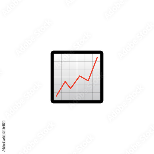 Chart Increasing Vector Icon. Decreasing Graph Isolated Emoji, Emoticon Illustration	