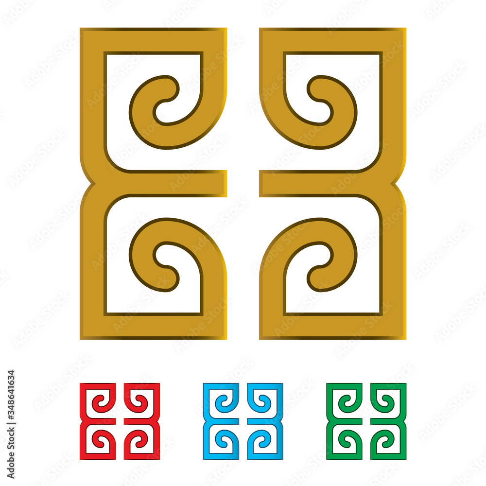 square logo design, golden shapes, and abstract symbols, design ...