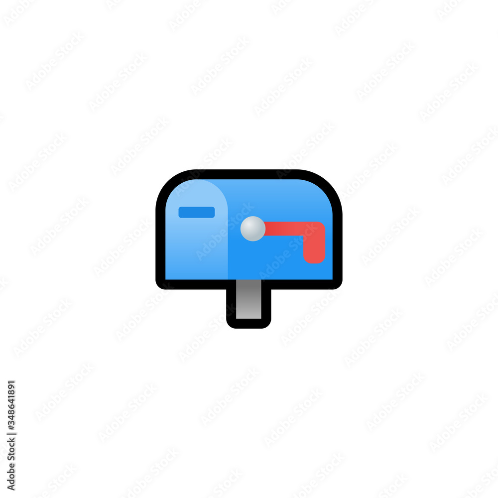 Closed Mailbox with Lowered Flag Vector Icon. Mailbox Isolated Emoji
