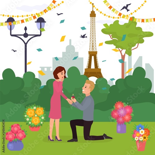 Loving couple park, man makes offer to his beloved girlfriend, gives ring and...