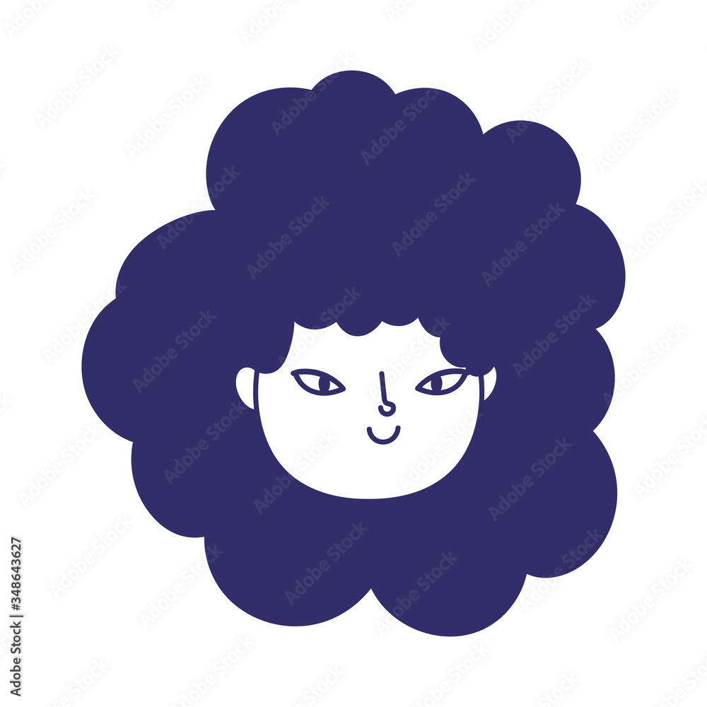 young woman face cartoon character female icon isolated design young woman face cartoon character female icon isolated design