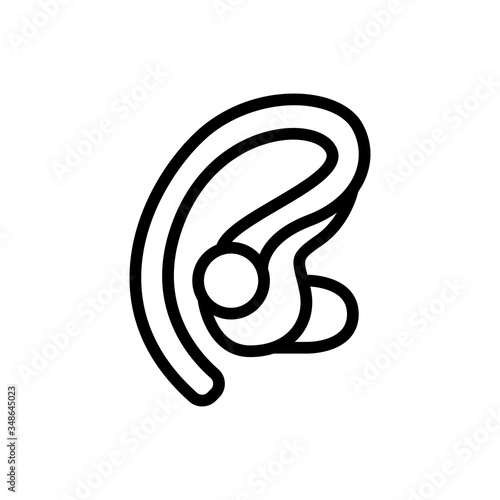 wireless earphone for business calls icon vector. wireless earphone for business calls sign. isolated contour symbol illustration