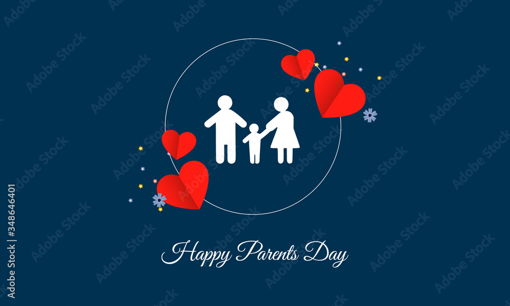 Happy Parents Day Wish Template, Parents Day Card Design Stock Vector |  Adobe Stock