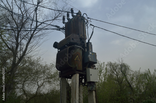 an old electrical transformer in the Park . the city of Tambov Russia