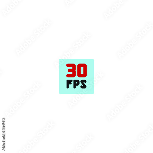 30 fps icon, on the white background.