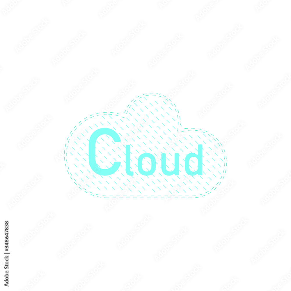 Blue cloud abstract icon, on the white background. Blue cloud abstract icon, on the white background.