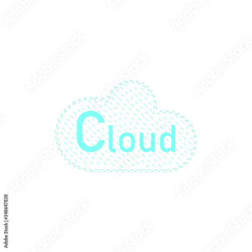 Blue cloud abstract icon, on the white background.
