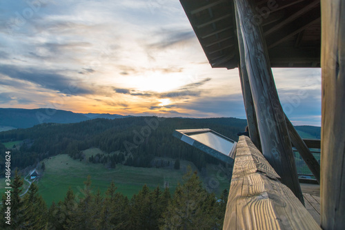 Sunset from a viewpoint in Black forest, Germany