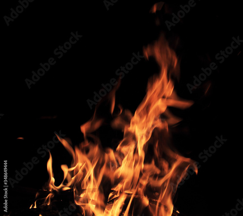 close up of fire on black background © Yuriy