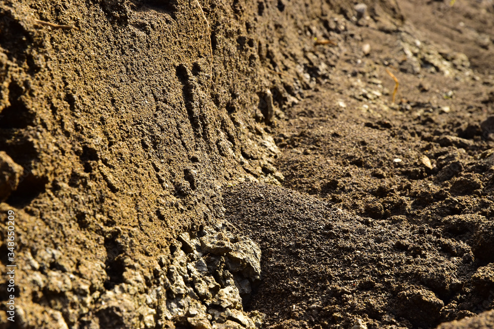 Abrasion of soil erosion structure ground Abrasion of soil erosion structure ground