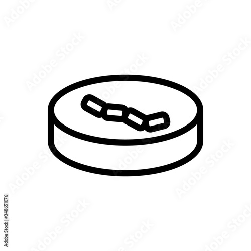 mycobacterium tuberculosis on test surface icon vector. mycobacterium tuberculosis on test surface sign. isolated contour symbol illustration