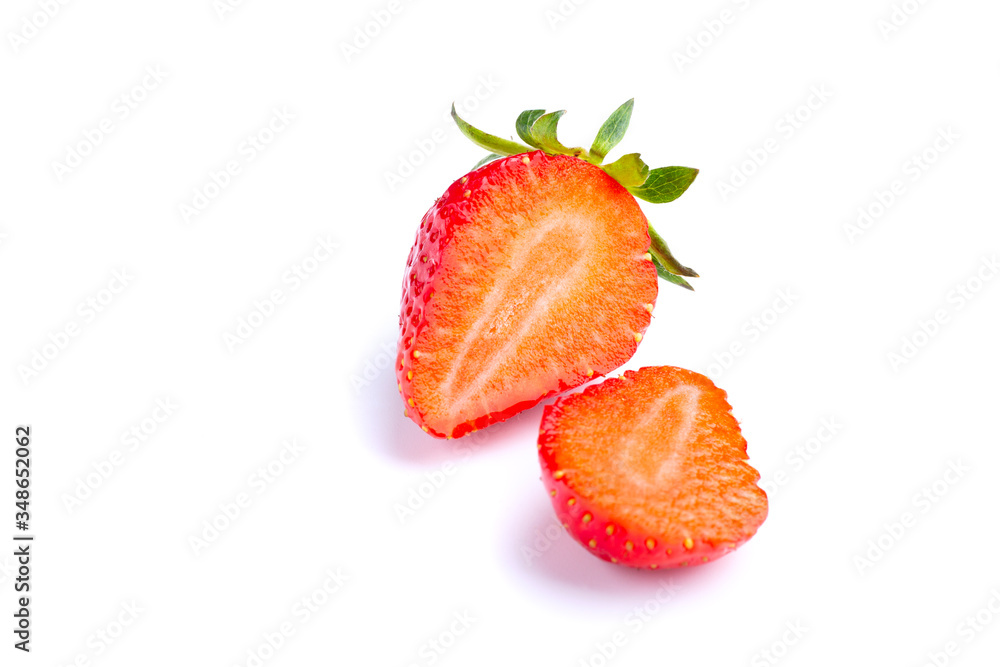 Beautiful srawberry sice on isolated white background Beautiful srawberry sice on isolated white background