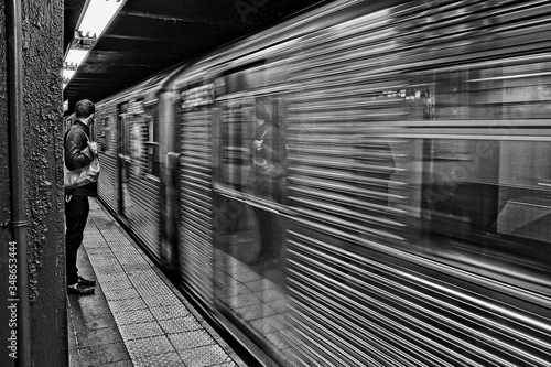 NYC subway station in the night