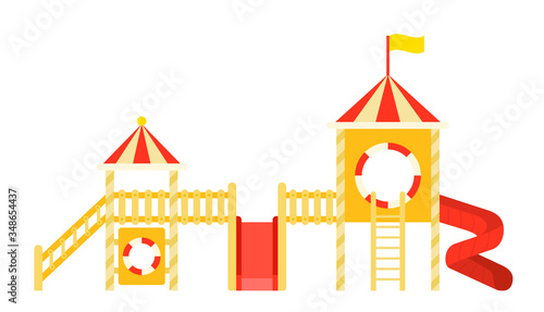 Set of wooden children's towers vector icon flat isolated