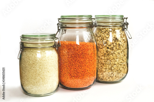 Zero waste. Food products on background table. Plastic free concept