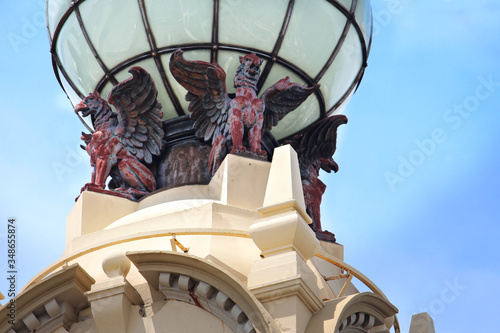 Photography Architectural feature of a historic retail building