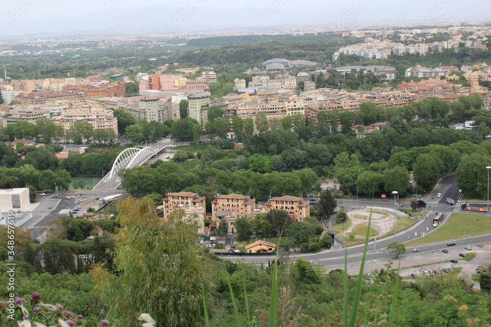 panorama  of  rome city italy