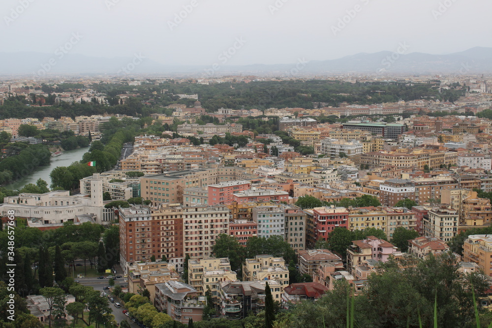 aerial view of  rome city italy