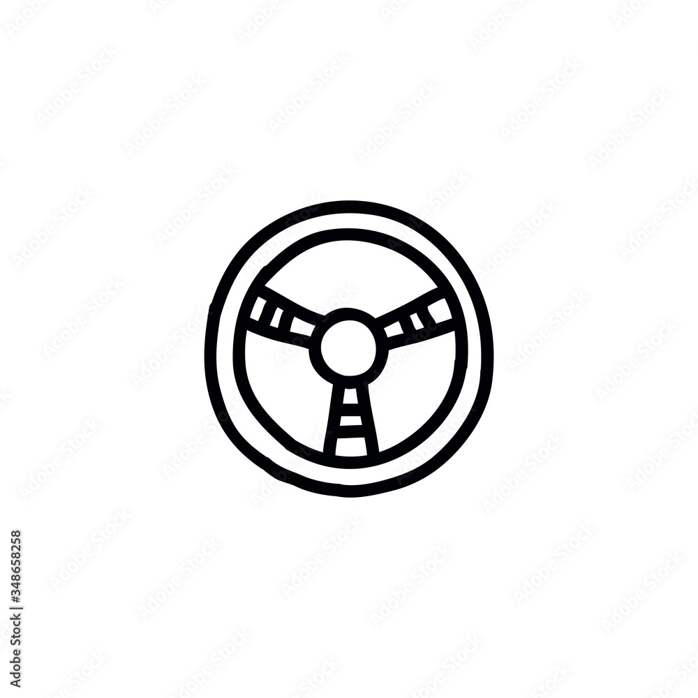 steering wheel doodle icon illustration steering wheel doodle icon illustration