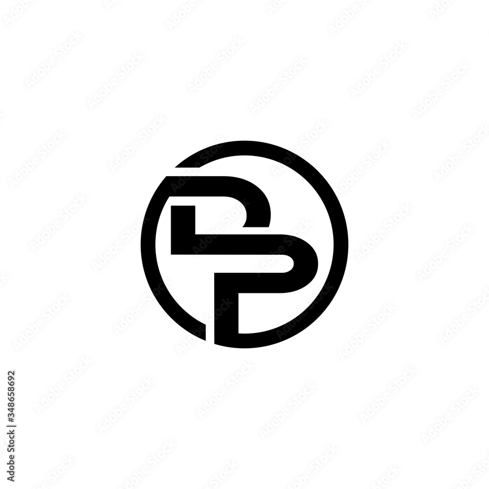 initial letter DP linked circle monogram, creative minimal logo design vector. black color initial letter DP linked circle monogram, creative minimal logo design vector. black color
