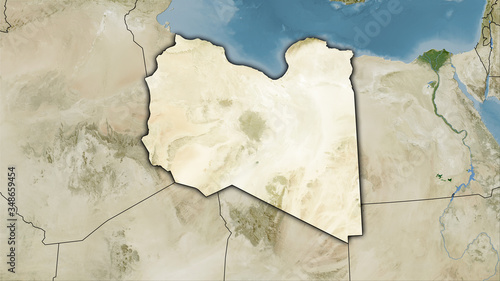 Canvas Print Libya, satellite B - dark glow