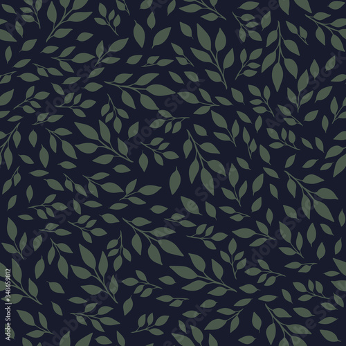 Seamless floral pattern with plants. Vector abstract flowers leaves background for case, textile, fabric, interior decor.