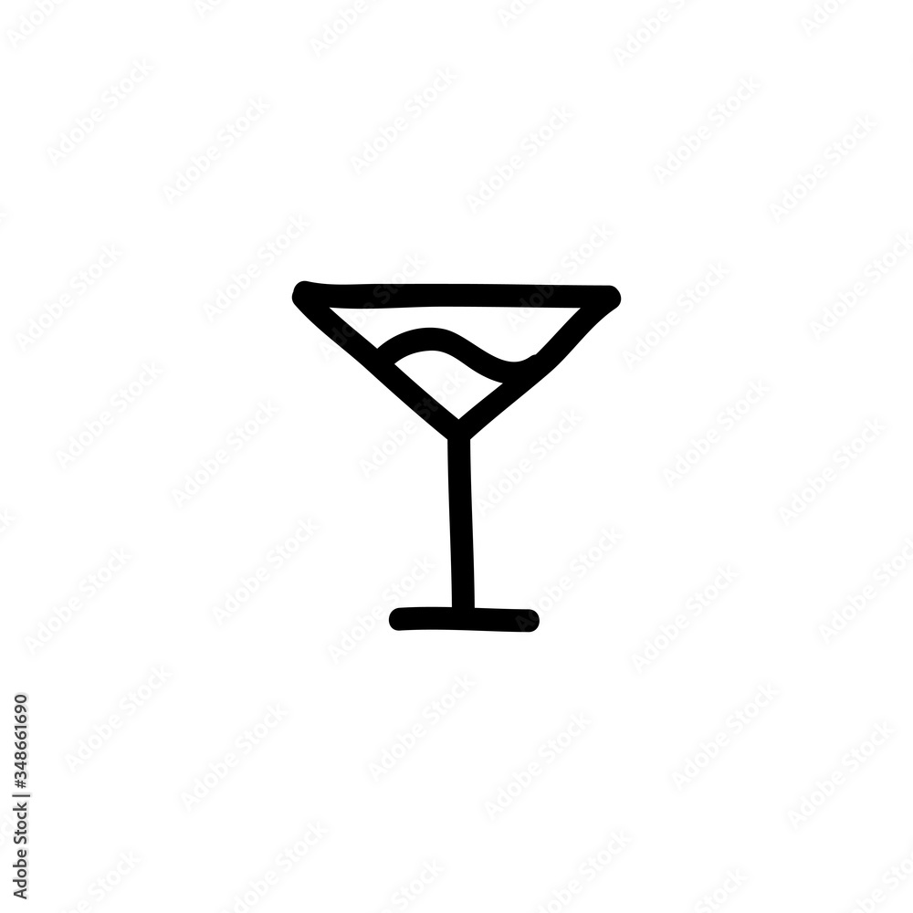 cocktail doodle icon, vector illustration cocktail doodle icon, vector illustration