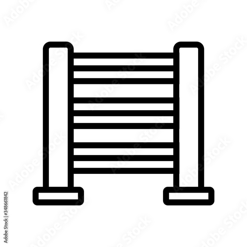 heated towel rail with horizontal holder icon vector. heated towel rail with horizontal holder sign. isolated contour symbol illustration
