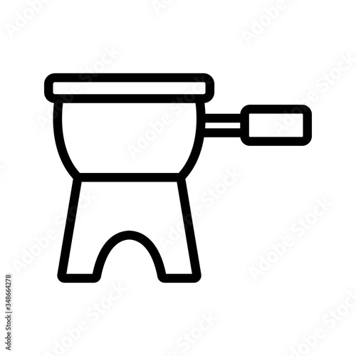 fondue bowler icon vector. fondue bowler sign. isolated contour symbol illustration