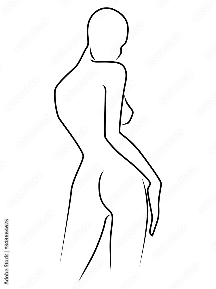 Fototapeta premium Abstract contour of the elegant woman