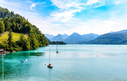 Wolfgangsee lake by in St Gilgen. Salzkammergut, Salzburg, Austria