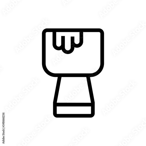 cup fondue with something melted icon vector. cup fondue with something melted sign. isolated contour symbol illustration