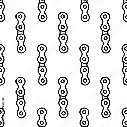bicycle, motorcycle chain seamless doodle pattern
