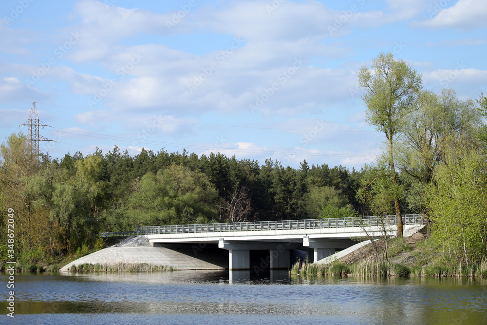 concrete bridge over the river