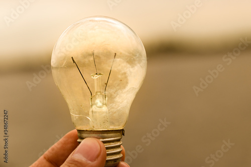 Photos old lamp burned with smoke