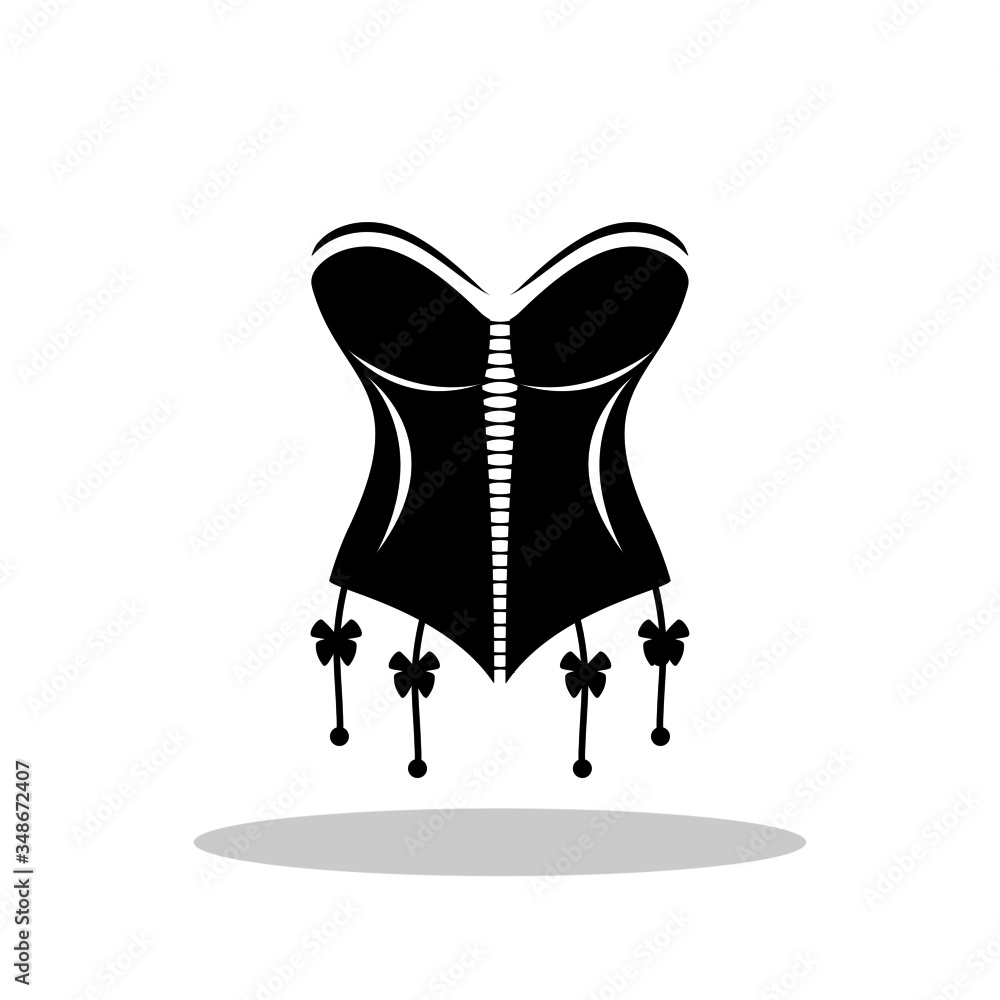 Corset icon in flat style. Sexy corset symbol for your web site